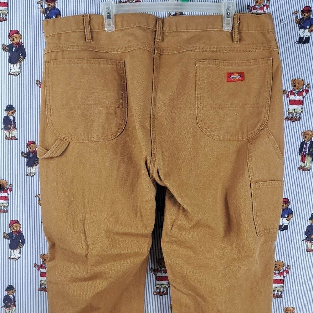 Dickies Workwear brown canvas carpenter painter casual work pants 42/33